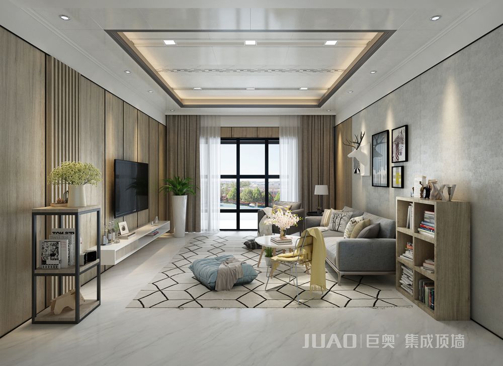 巨奧集成頂墻-高端定制整裝-現代客廳